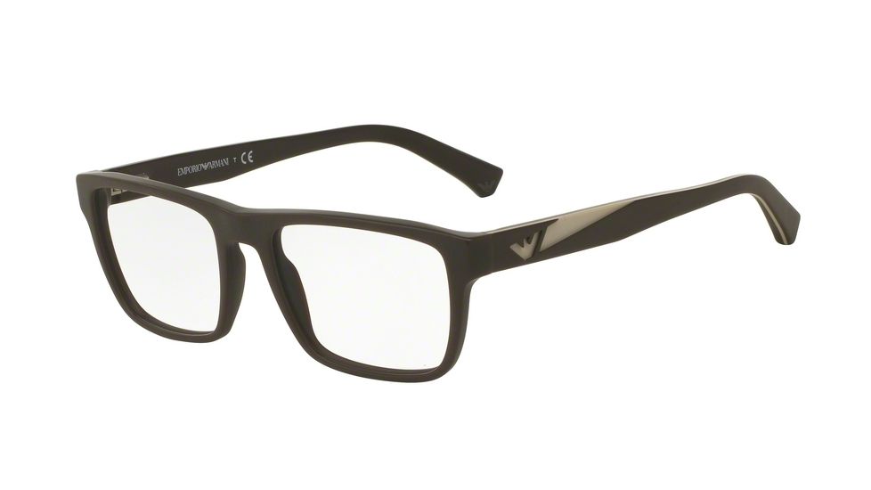 Armani EA3080 Eyeglass Frames 5509-53 - Matte Brown Frame