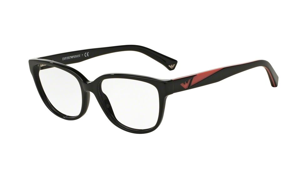 Armani EA3081 Eyeglass Frames 5017-52 - Black Frame