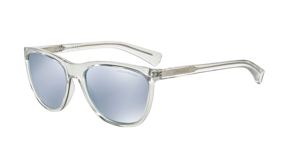 Armani EA4053 Sunglasses 53716J-57 - Transparent Frame, Blue Mirror White Lenses