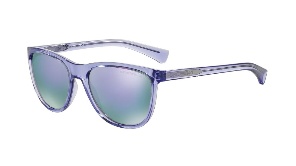 Armani EA4053 Sunglasses 53764V-57 - Transparent Violet Frame, Grey Mirror Violet Lenses