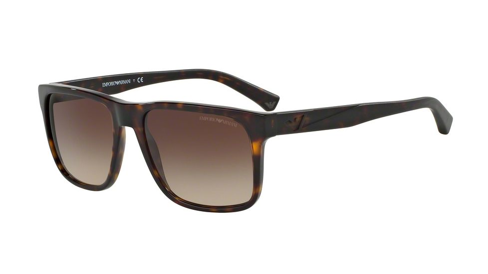 Armani EA4071F Sunglasses 502613-56 - Dark Havana Frame, Brown Gradient Lenses