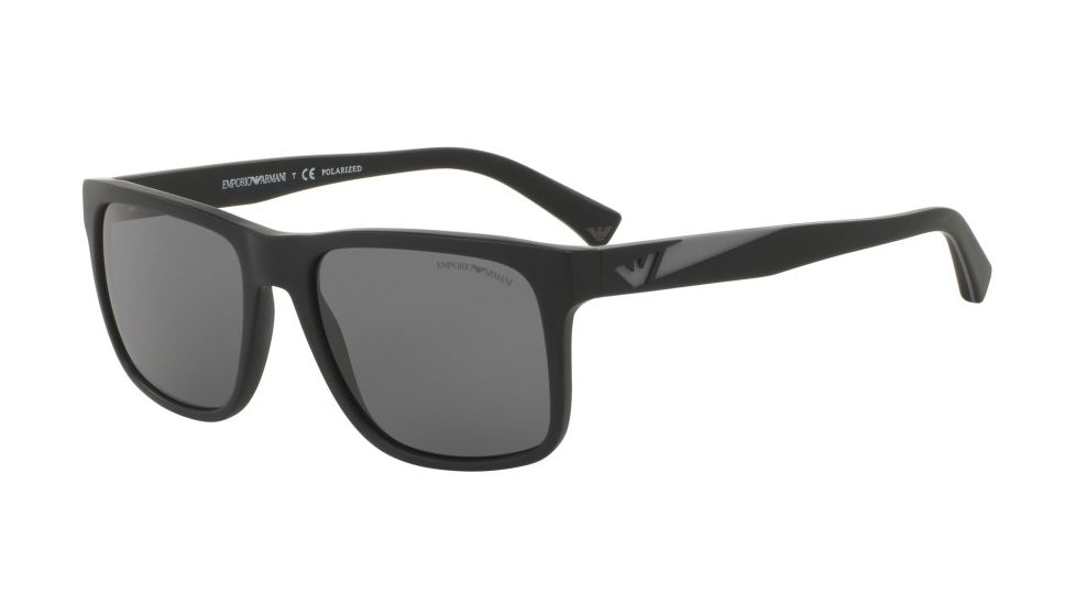 Armani EA4071F Sunglasses 504281-56 - Matte Black Frame, Polar Grey Lenses