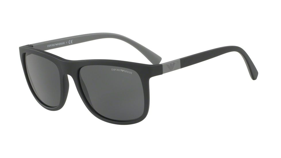 Armani EA4079 Single Vision Prescription Sunglasses EA4079-504287-57 - Lens Diameter 57 mm, Frame Color Matte Black