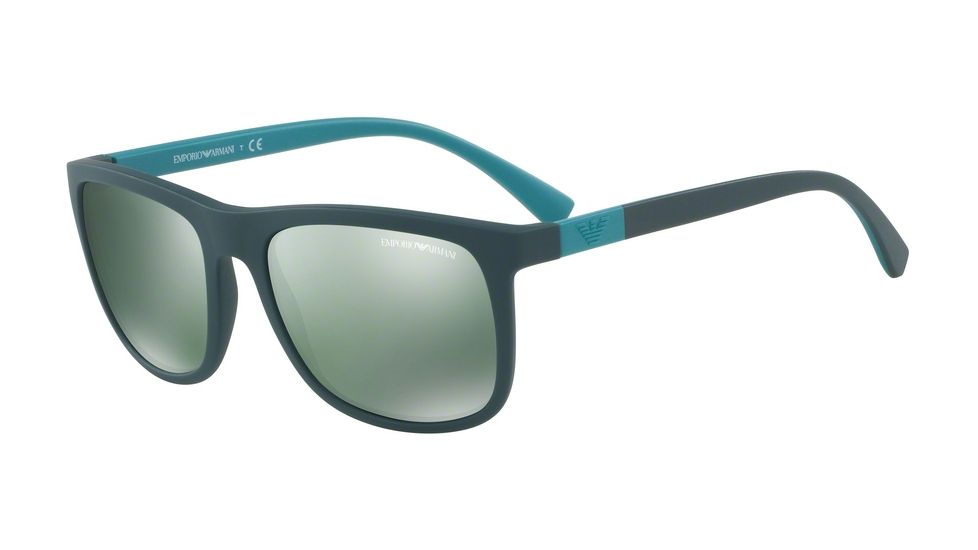 Armani EA4079 Single Vision Prescription Sunglasses EA4079-55006R-57 - Lens Diameter 57 mm, Frame Color Matte Green