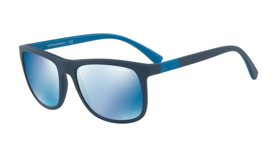 Armani EA4079 Single Vision Prescription Sunglasses EA4079-550455-57 - Lens Diameter 57 mm, Frame Color Matte Blue