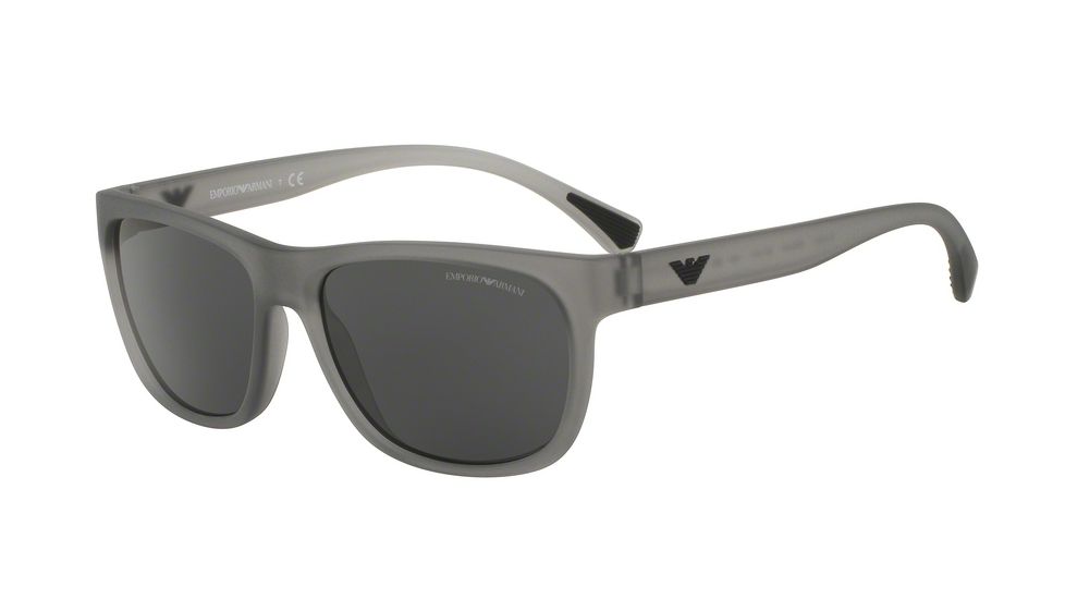 Armani EA4081 Single Vision Prescription Sunglasses EA4081-553287-57 - Lens Diameter 57 mm, Frame Color Matte Transparent Grey