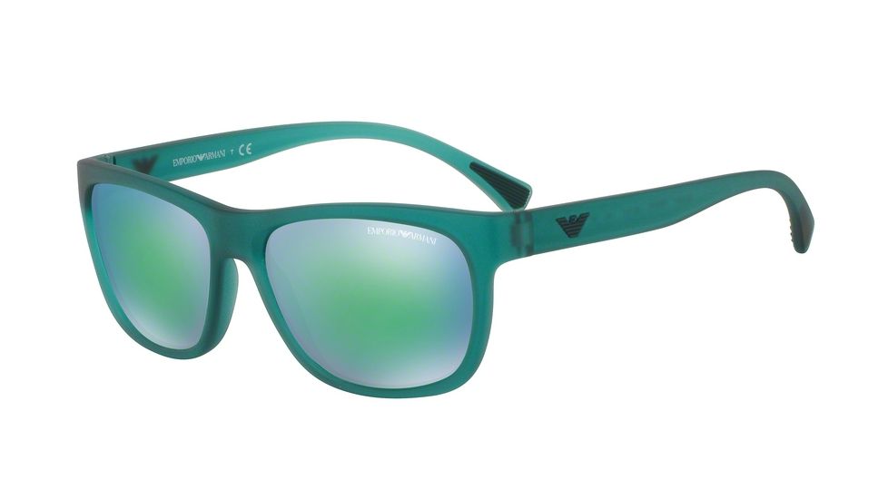 Armani EA4081 Single Vision Prescription Sunglasses EA4081-553431-57 - Lens Diameter 57 mm, Frame Color Matte Transparent Petroleum