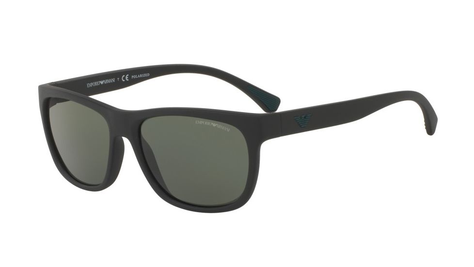 Armani EA4081F Single Vision Prescription Sunglasses EA4081F-50429A-59 - Lens Diameter 59 mm, Frame Color Matte Black