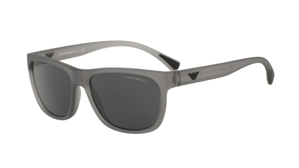 Armani EA4081F Single Vision Prescription Sunglasses EA4081F-553287-59 - Lens Diameter 59 mm, Frame Color Matte Transparent Grey