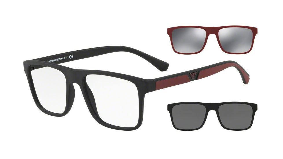 Armani EA4115F Progressive Prescription Sunglasses, 54mm, Matte Black, EA4115F-50421W-54-PRO