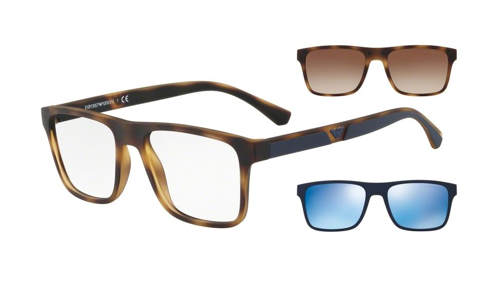 Armani EA4115F Progressive Prescription Sunglasses, 54mm, Matte Havana, EA4115F-50891W-54-PRO