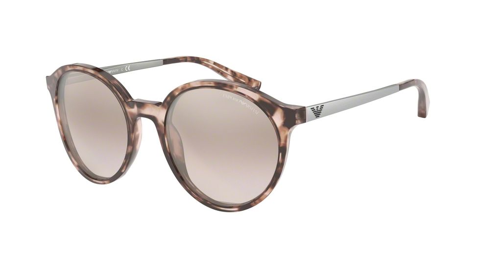 Armani EA4134F Sunglasses 57668Z-53 - , Light Brown Mirror Silver Grad Lenses