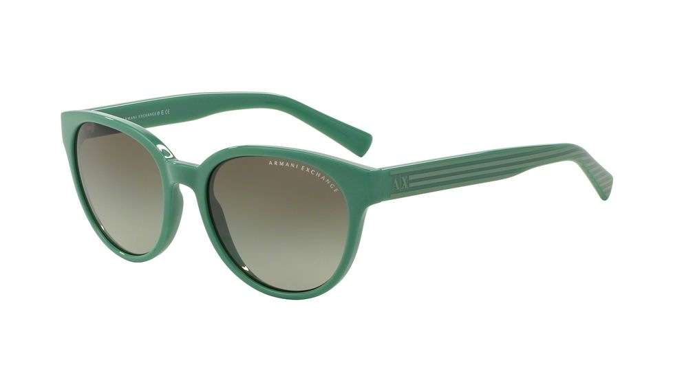 Armani Exchange AX4034 Sunglasses 81508E-54 - Mint Green/mint Gr Seaf Stripe Frame, Smoke Green Gradient Lenses