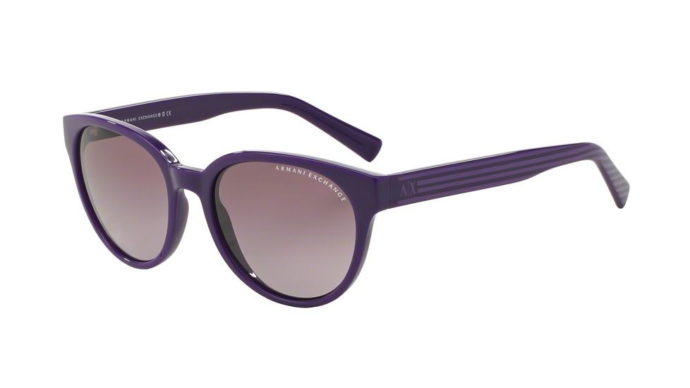 Armani Exchange AX4034 Sunglasses 81518H-54 - Dk Purple /dk Purp Grp Stripe Frame, Purple Gradient Lenses
