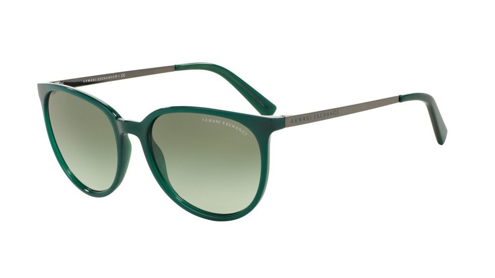 Armani Exchange AX4048SF Single Vision Prescription Sunglasses AX4048SF-81708E-56 - Lens Diameter 56 mm, Frame Color Alpine Green Milky