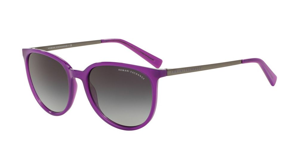 Armani Exchange AX4048SF Single Vision Prescription Sunglasses AX4048SF-81718G-56 - Lens Diameter 56 mm, Frame Color Purple Magic Milky