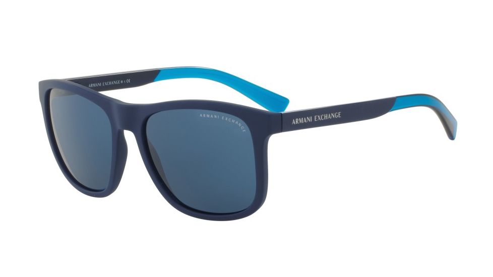 Armani Exchange AX4049SF Single Vision Prescription Sunglasses AX4049SF-818380-57 - Lens Diameter 57 mm, Frame Color Matte Blue