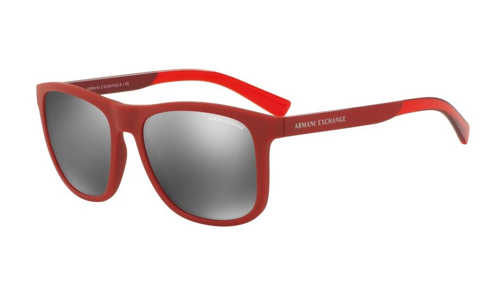 Armani Exchange AX4049SF Single Vision Prescription Sunglasses AX4049SF-81846G-57 - Lens Diameter 57 mm, Frame Color Matte Tango Red