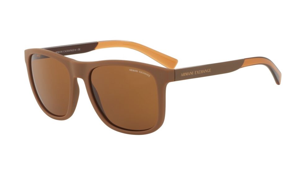 Armani Exchange AX4049SF Single Vision Prescription Sunglasses AX4049SF-818513-57 - Lens Diameter 57 mm, Frame Color Matte Champagne