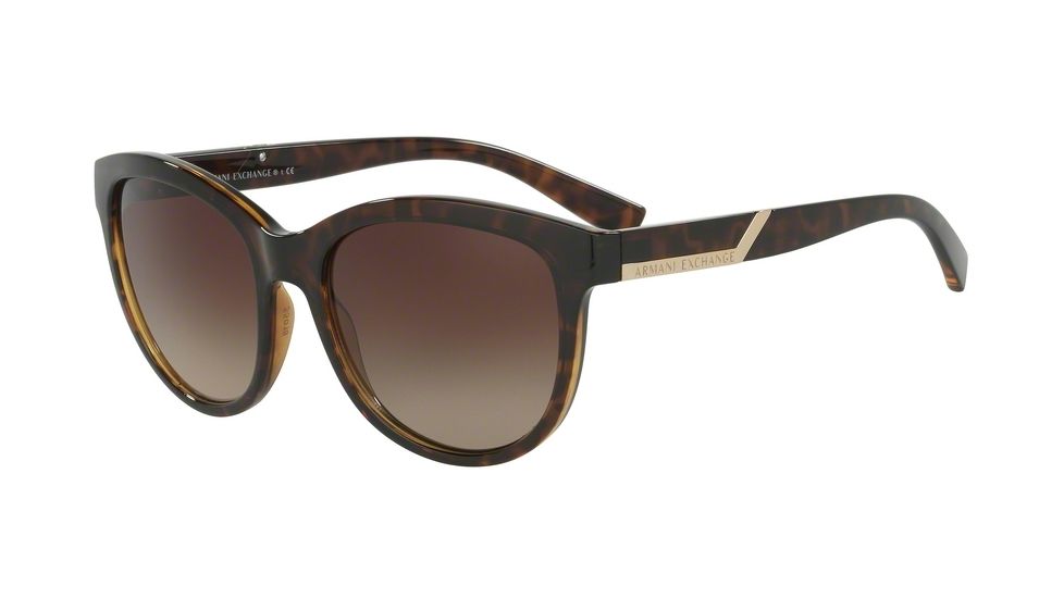 Armani Exchange AX4051S Single Vision Prescription Sunglasses AX4051S-803713-55 - Lens Diameter 55 mm, Frame Color Havana
