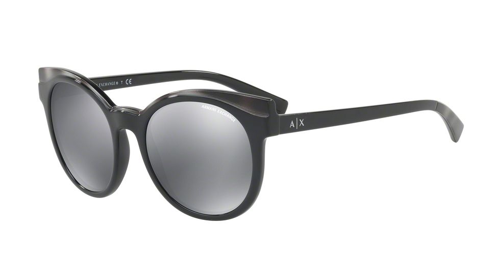Armani Exchange AX4064SF Sunglasses 82256G-55 - Black/grey Havana Frame, Light Grey Mirror Black Lenses