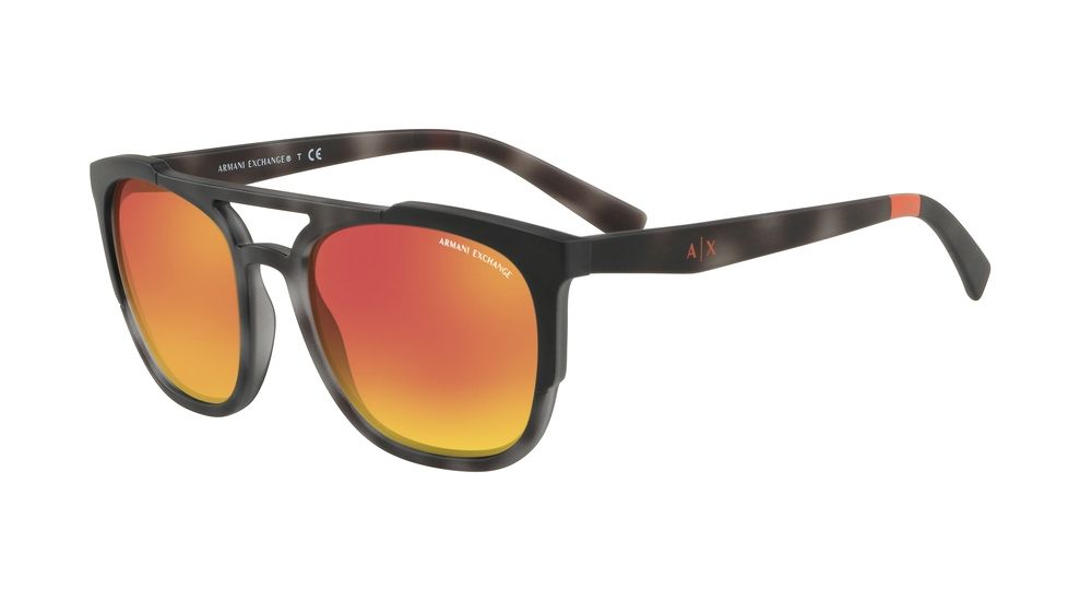 Armani Exchange AX4076S Bifocal Prescription Sunglasses, 56mm, Matte Grey Havana, AX4076S-825271-56-BI