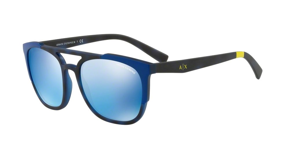 Armani Exchange AX4076S Bifocal Prescription Sunglasses AX4076S-825380-56 - Lens Diameter 56 mm, Frame Color Matte Bluette Havana