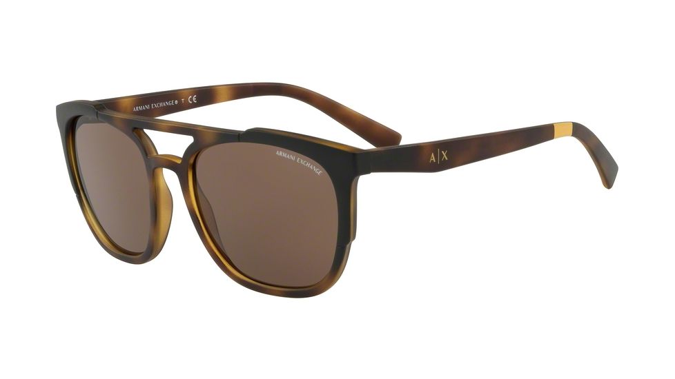 Armani Exchange AX4076SF Bifocal Prescription Sunglasses, 56mm, Matte Havana Brown, AX4076SF-802973-56-BI