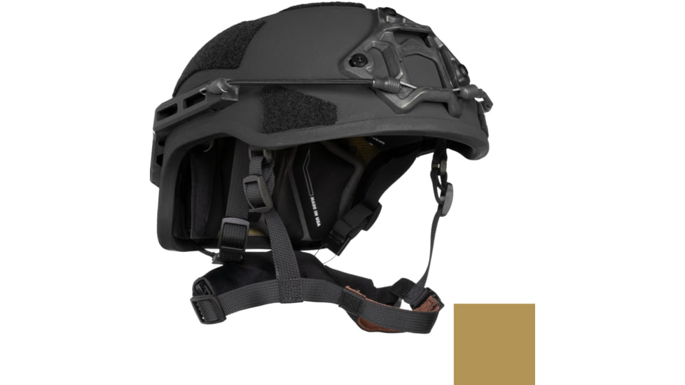 ArmorSource Aire EX Rifle Resistant High Protection Fully Loaded Assault Helmet, High Cut, Coyote Brown, Large, 600LHCCBSU3LR3KV2