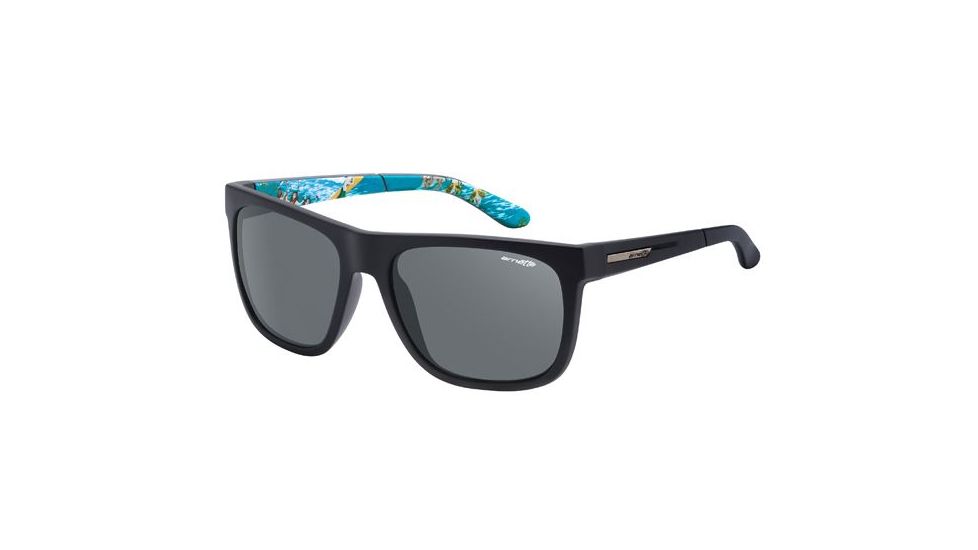 Arnette Firedrill Single Vision Prescription Sunglasses, Fuzzy Black/Aloha Frame, Grey Lens-AN4143-25SV