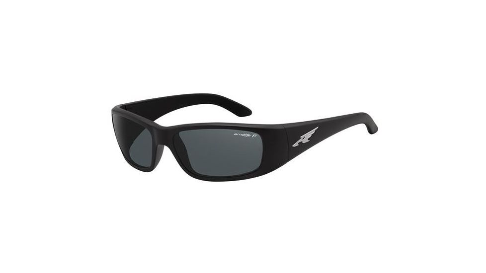 Arnette Quick Draw Single Vision Prescription Sunglasses, Fuzzy Black Frame, Polarized Grey Lens, Polarized-AN4178-07SV
