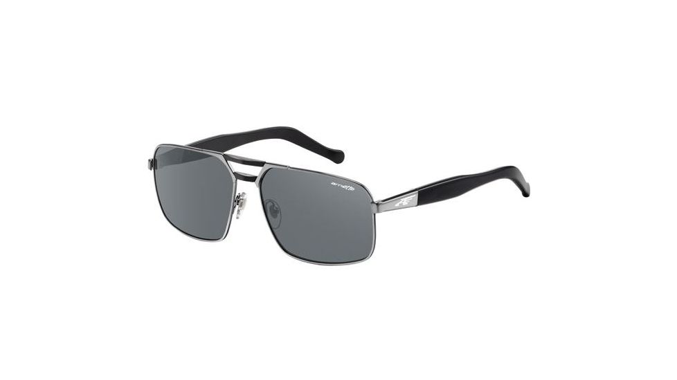 Arnette Smokey Single Vision Prescription Sunglasses, Gunmetal/Black Frame, Grey Lens-AN3068-01SV