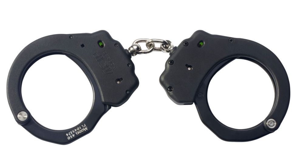 ASP Ultra Chain Handcuffs Aluminum, 3 Pawl - Green - European, Black 66110