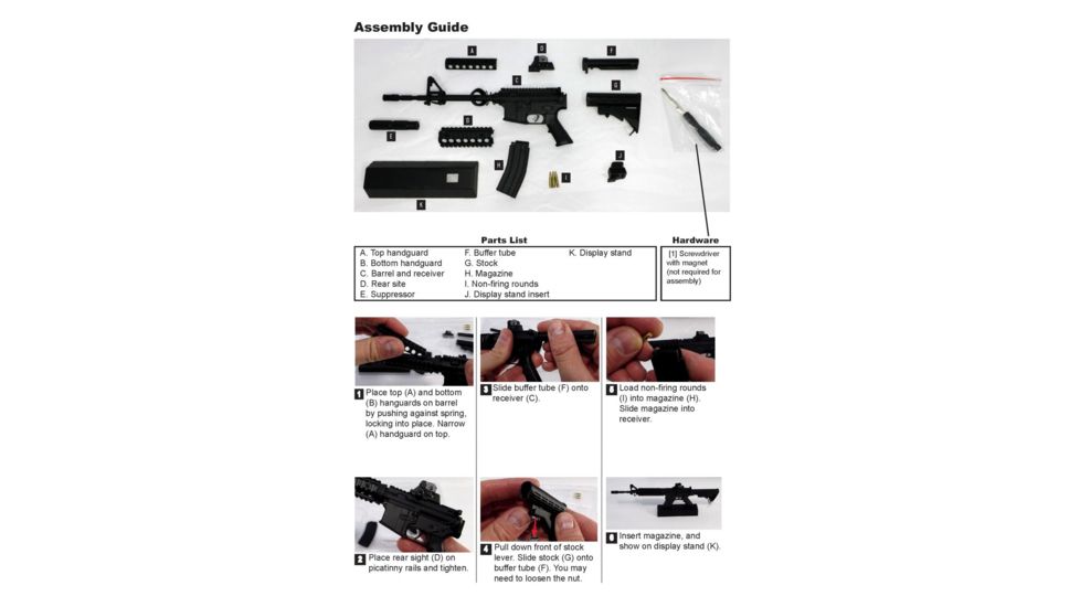 ATI Outdoors Non-Firing, Cast AR-15, 1/3 Scale Mini Replica, Black, A.8.10.0054