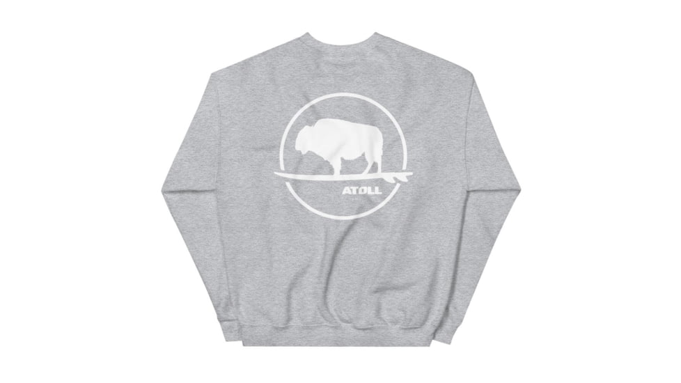 Atoll Board Co Atoll Boards Circular Logo Crew Neck Sweatshirt - Sport Grey, S - Sport Grey,S, 627AC311C2695Sport-Grey-S