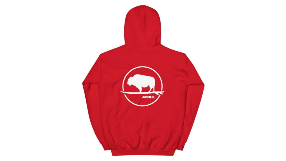 Atoll Board Co Atoll Boards Circular Logo Hooded Sweatshirt - Red, 2XL - Red,2XL, 627ABF3136C09Red-2XL