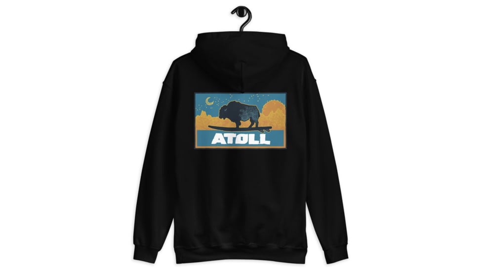 Atoll Board Co Atoll Boards Hand Drawn Tahoe Sunset Logo Pullover Hoodie - Black, M - Black,M, SQ7202652