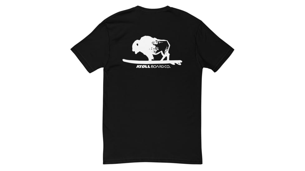 Atoll Board Co Atoll Hand Drawn Bison Logo Poly Cotton Tee Shirt - M, Heather Grey - M,Heather Grey, SQ9257455