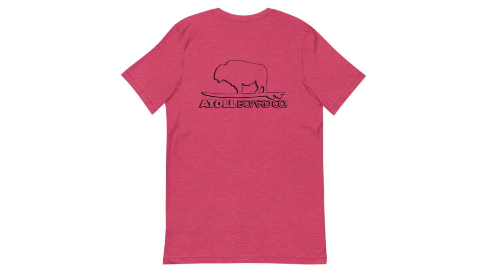 Atoll Board Co Atoll Minimalist Outline Logo Paddle Board Tee - Heather Raspberry, L - Heather Raspberry,L, 6279D097450B5Heather-Raspberry-L