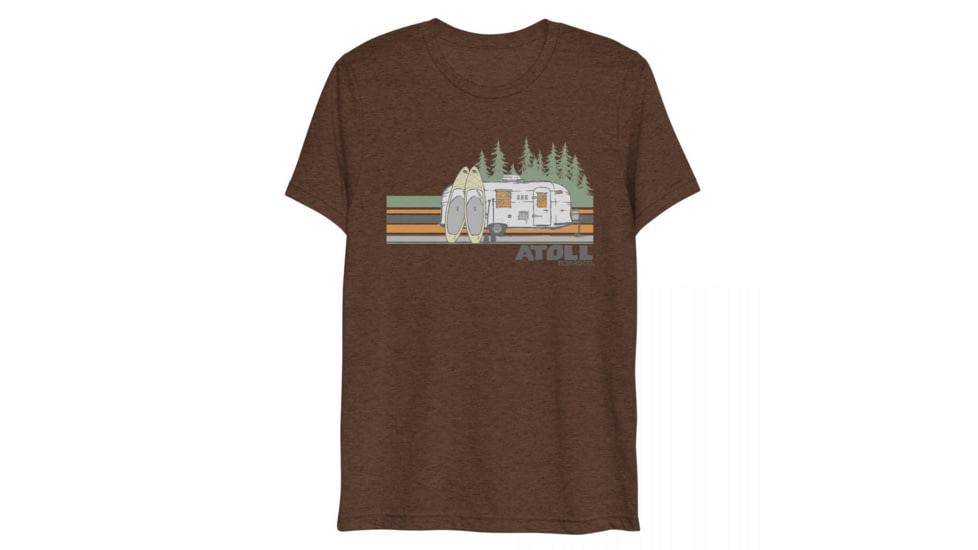 Atoll Board Co Atoll Tri Blend Tee with SUP Campsite Graphic - Brown Triblend, 3XL - Brown Triblend,3XL, 62B5EC28436A2Brown-Triblend-3XL