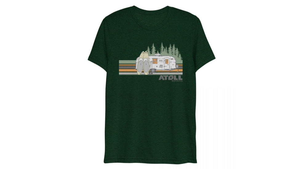 Atoll Board Co Atoll Tri Blend Tee with SUP Campsite Graphic - Emerald Triblend, XS - Emerald Triblend,XS, 62B5EC28436A2Emerald-Triblend-XS