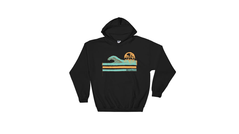 Atoll Board Co Atoll Wave Unisex Pullover Hoodie - Black, XL - Black,XL, SQ8242775