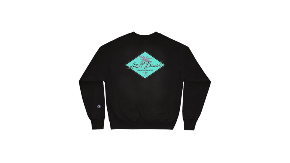 Atoll Board Co Champion Atoll SUP Boards Paradise Logo Unisex Crew Neck Sweatshirt - Black, M - Black,M, 627A91CA1E5D9Black-M