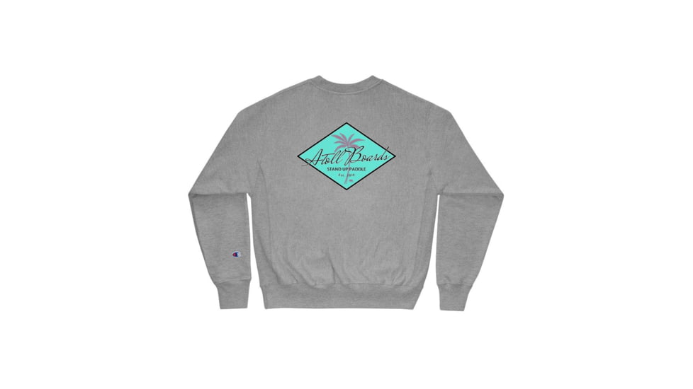 Atoll Board Co Champion Atoll SUP Boards Paradise Logo Unisex Crew Neck Sweatshirt - Heather Grey, L - Heather Grey,L, SQ8181670