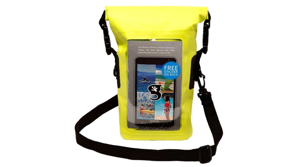 Atoll Board Co Geckobrands Waterproof Phone Tote - Neon Green - Neon Green, SQ4640085