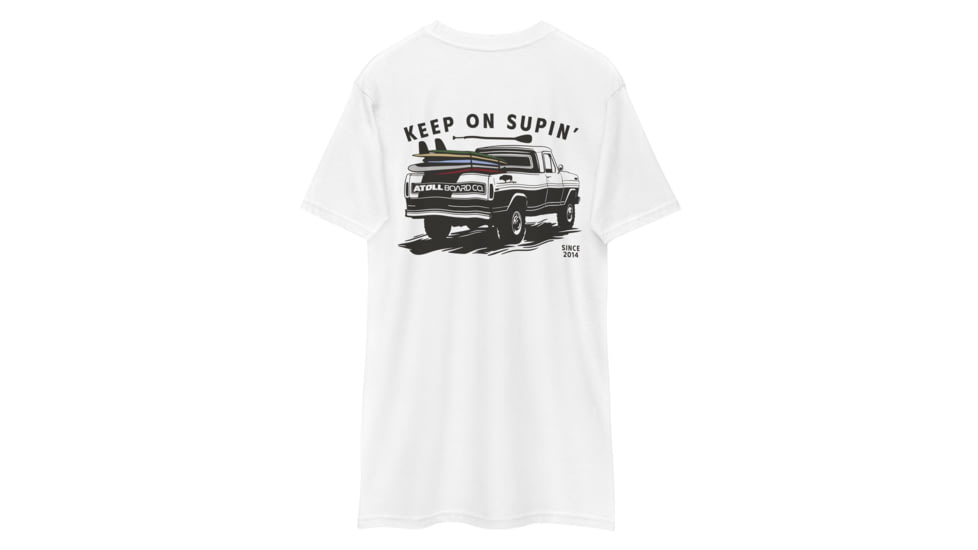 Atoll Board Co Mens Heavyweight Tee with Atoll Paddle Board Truck - White, 3XL - White,3XL, 64594D6C9C8F2White-3XL