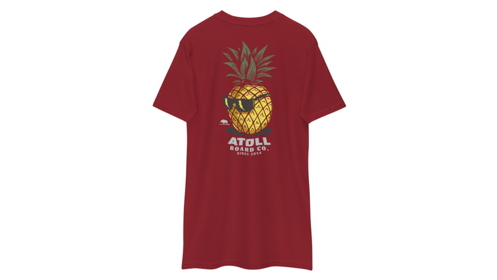 Atoll Board Co Mens Heavyweight Tee with Atoll Pineapple Head Graphic - Brick Red, XL - Brick Red,XL, 6494C46A3D775Brick-Red-XL