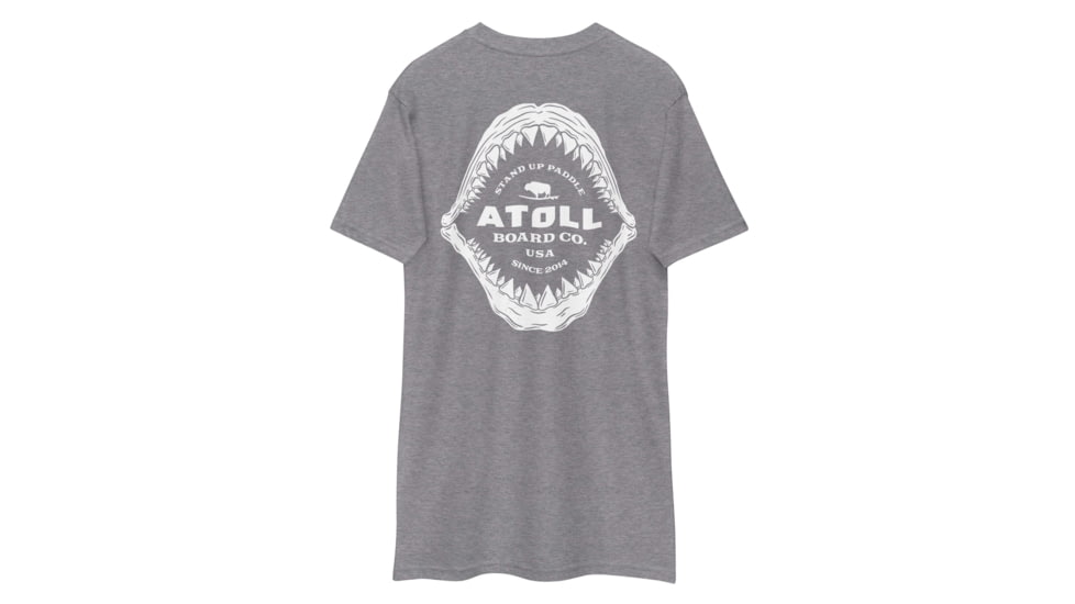 Atoll Board Co Mens Heavyweight Tee With Atoll Shark Fossil Graphic - Carbon Grey, M - Carbon Grey,M, 6487450E4BE07Carbon-Grey-M