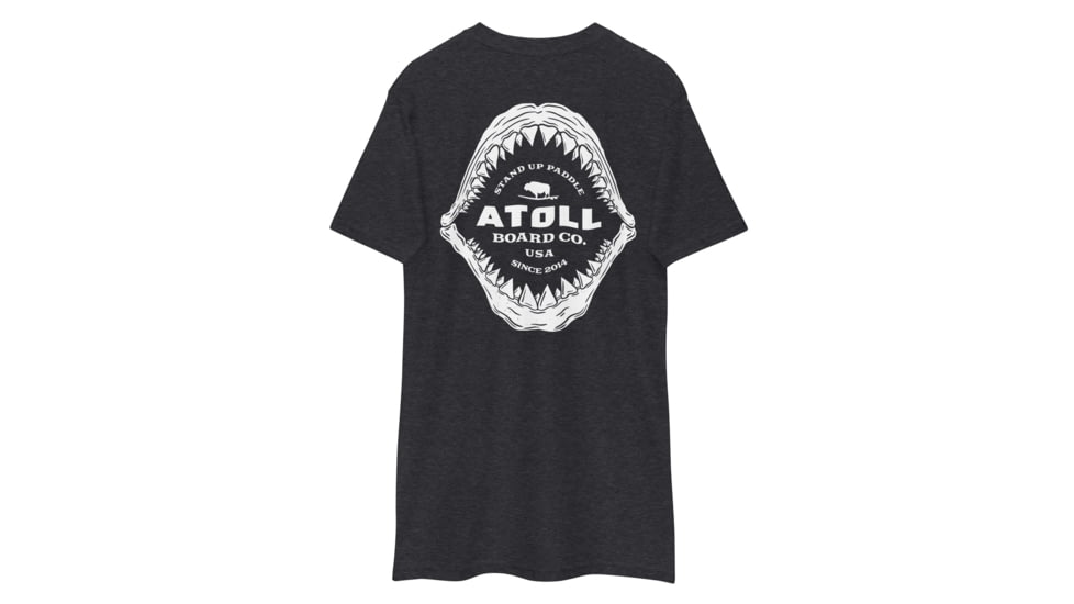 Atoll Board Co Mens Heavyweight Tee With Atoll Shark Fossil Graphic - Charcoal Heather, S - Charcoal Heather,S, 6487450E4BE07Charcoal-Heather-S