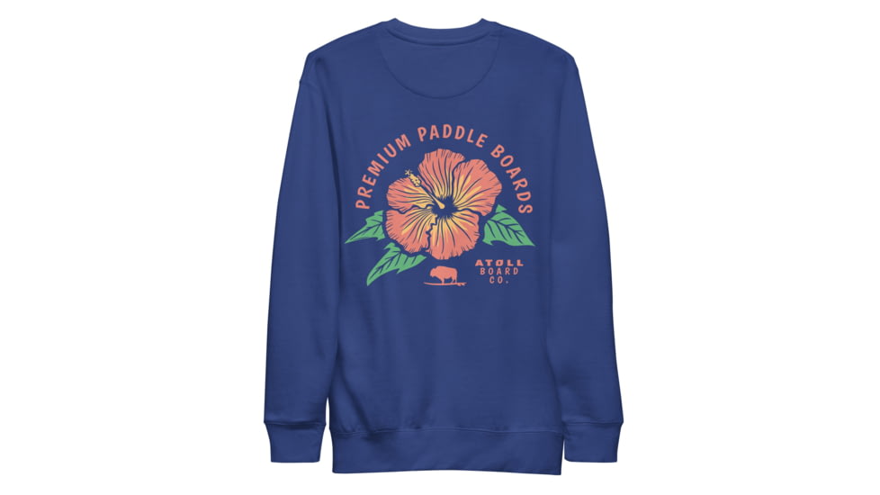 Atoll Board Co Premium Crew Neck Sweatshirt with Atoll Paddle Board Island Flower Graphic - Team Royal, 2XL - Team Royal,2XL, 6441992434D68Team-Royal-2XL